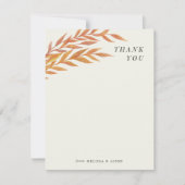 Orange Simple Branch Vielen Dank Hinweis Dankeskarte (Vorderseite)