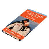 Orange Simple Chic Foto Save the Date Magnet (Linke Seite)