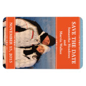 Orange Simple Chic Foto Save the Date Magnet (Horizontal)
