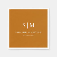 Orange Simple Couple Initials Hochzeit im Herbst