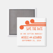 Orange Simple Deko Chic Save the Date Magnet (Vorderseite/Rückseite)