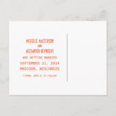 Orange Simple Deko Chic Save the Date Postkarte (Rückseite)