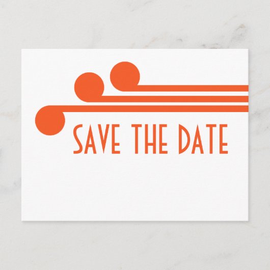 Orange Simple Deko Chic Save the Date Postkarte (Vorderseite)