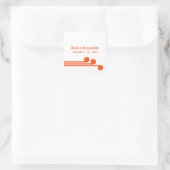 Orange Simple Deko Chic Wedding Stickers (Tasche)