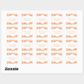 Orange Simple Floral Wedding Stickers (Blatt)