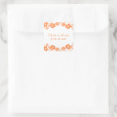 Orange Simple Floral Wedding Stickers (Tasche)