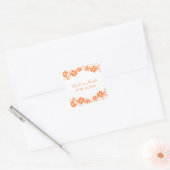 Orange Simple Floral Wedding Stickers (Umschlag)