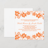 Orange Simple Floral Wedite Einladung (Vorne/Hinten)