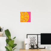 Orange Simple Hot Pink Modern Frucht Art Print Poster (Heimbüro)