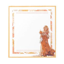 Orange Simple Niedlich Anime Boho Notepad Notizblock