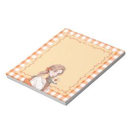Orange Simple Niedlich Anime Boho Notepad Notizblock