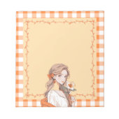 Orange Simple Niedlich Anime Boho Notepad Notizblock (Vorderseite)
