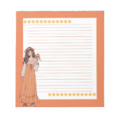 Orange Simple Niedlich Anime Boho Notepad Notizblock (Vorderseite)