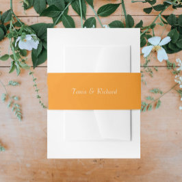 Orange Simple Stylized Names Wedding Einladungsbanderole