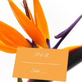 Orange Simple Stylized Script Wedding Platzkarte