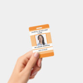 Orange Simple Teacher Ausweis (Handheld)