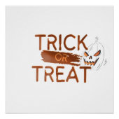 Orange Simple Trick oder Threat Glossy Poster (Vorderseite)