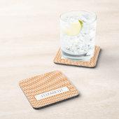 Orange Simple Zickzack Beverage Coaster Getränkeuntersetzer (Rechte Seite)