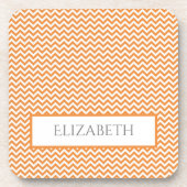 Orange Simple Zickzack Beverage Coaster Getränkeuntersetzer (Vorderseite)