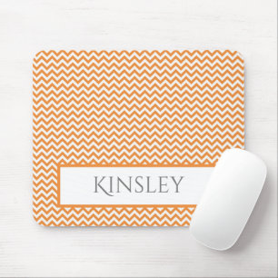Orange Simple Zickzack Personalisiert Mouse Pad Mousepad