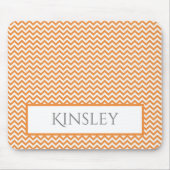 Orange Simple Zickzack Personalisiert Mouse Pad Mousepad (Vorne)