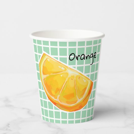 Orange, sinaasappel  pappbecher (Rückseite)