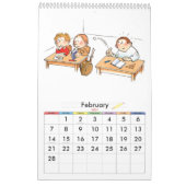 Orange Single Page School Year Calendar Kids Kalender (Feb 2027)