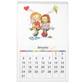 Orange Single Page School Year Calendar Kids Kalender (Jan 2027)