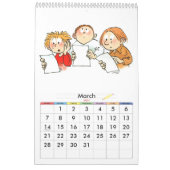 Orange Single Page School Year Calendar Kids Kalender (Mär 2027)