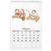 Orange Single Page School Year Calendar Kids Kalender (Feb 2026)