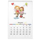 Orange Single Page School Year Calendar Kids Kalender (Jan 2026)