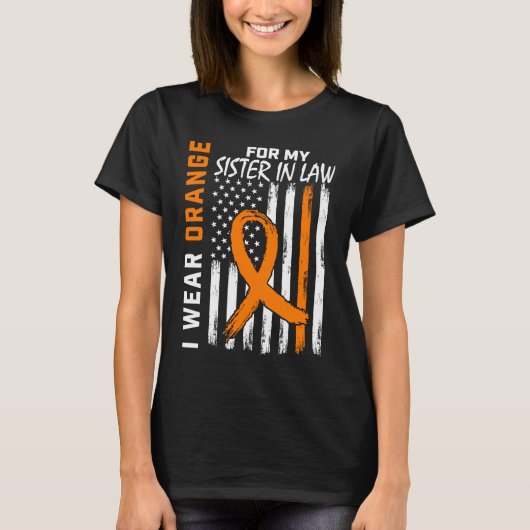 Orange Sister In Law Leukemia Awareness Flag  Prod T-Shirt (Vorderseite)