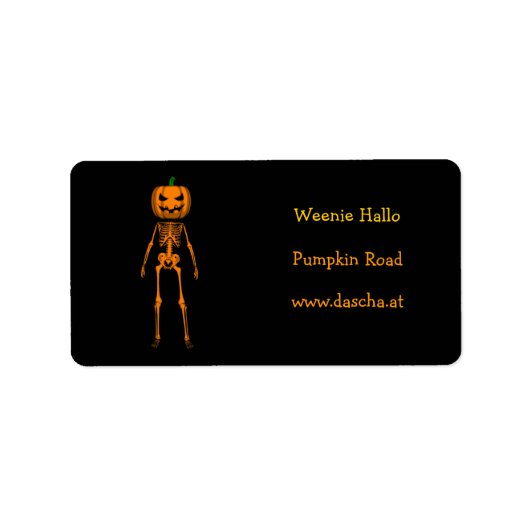 Orange Skeleton Adressaufkleber (Vorne)