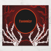 Orange Skeleton Hands Bierflaschenetikett (Einzelnes Label)