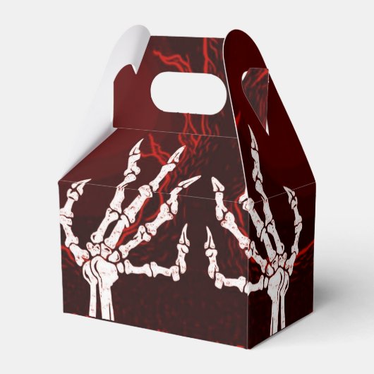 Orange Skeleton Hands Gable Geschenkschachtel (Rückseite)