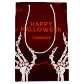 Orange Skeleton Hands Mittlere Geschenktüte (Vorderseite)