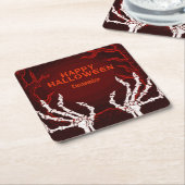 Orange Skeleton Hands Rechteckiger Pappuntersetzer (angewinkelt)