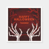 Orange Skeleton Hands Serviette (Vorderseite)