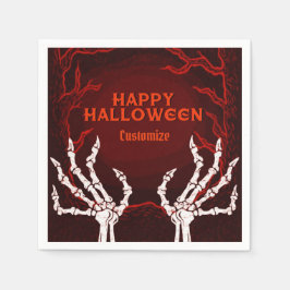 Orange Skeleton Hands Serviette