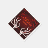 Orange Skeleton Hands Serviette (Ecke)