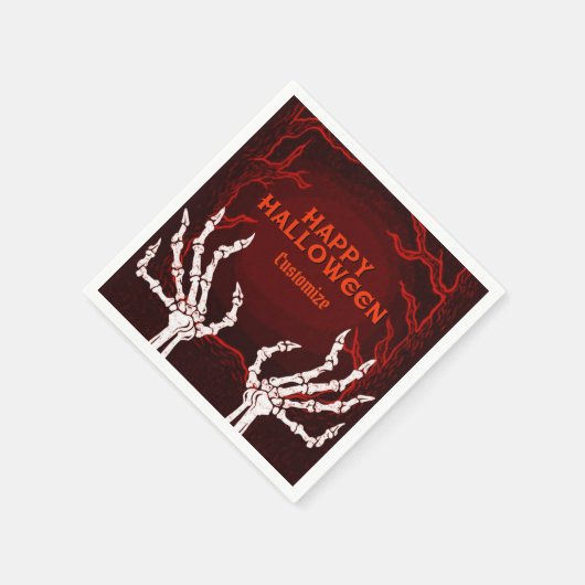 Orange Skeleton Hands Serviette (Ecke)