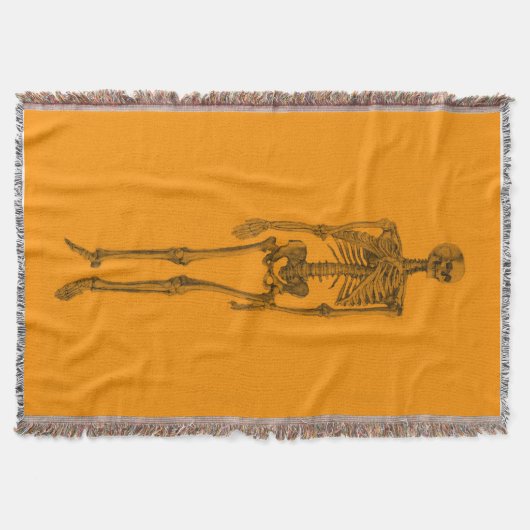 Orange Skeleton Skull Decke (Vorderseite)