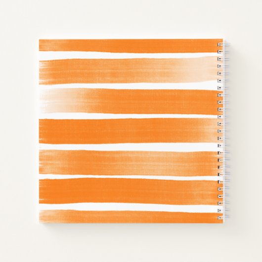 Orange Sketchbook Stripes Your Name Journal Notizblock (Rückseite)