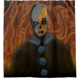 Orange Skull Duschvorhang