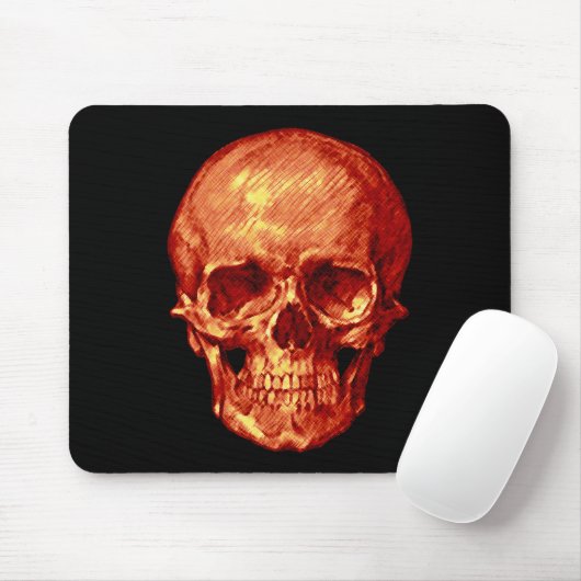 Orange Skull Halloween Maus Pad Mousepad (Mit Mouse)