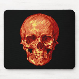 Orange Skull Halloween Maus Pad Mousepad