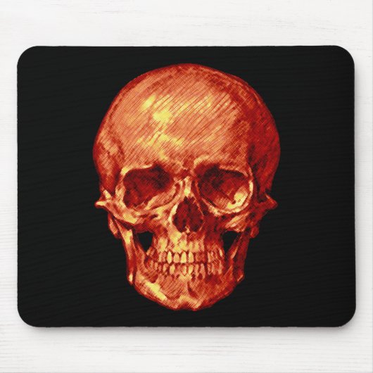 Orange Skull Halloween Maus Pad Mousepad (Vorne)