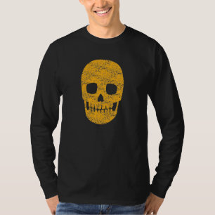 Orange Skull - Mens Halloween T-Shirt - Langschlä