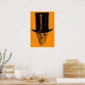Orange Skull Top Hat Poster (Küche)