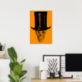 Orange Skull Top Hat Poster (Heimbüro)